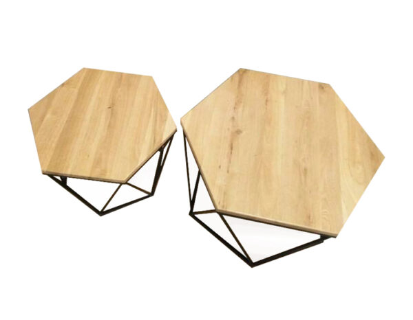 Couchtisch Set Hexagon - Salontisch 2er Set - Wood Dream Massivholzmöbel nach Mass